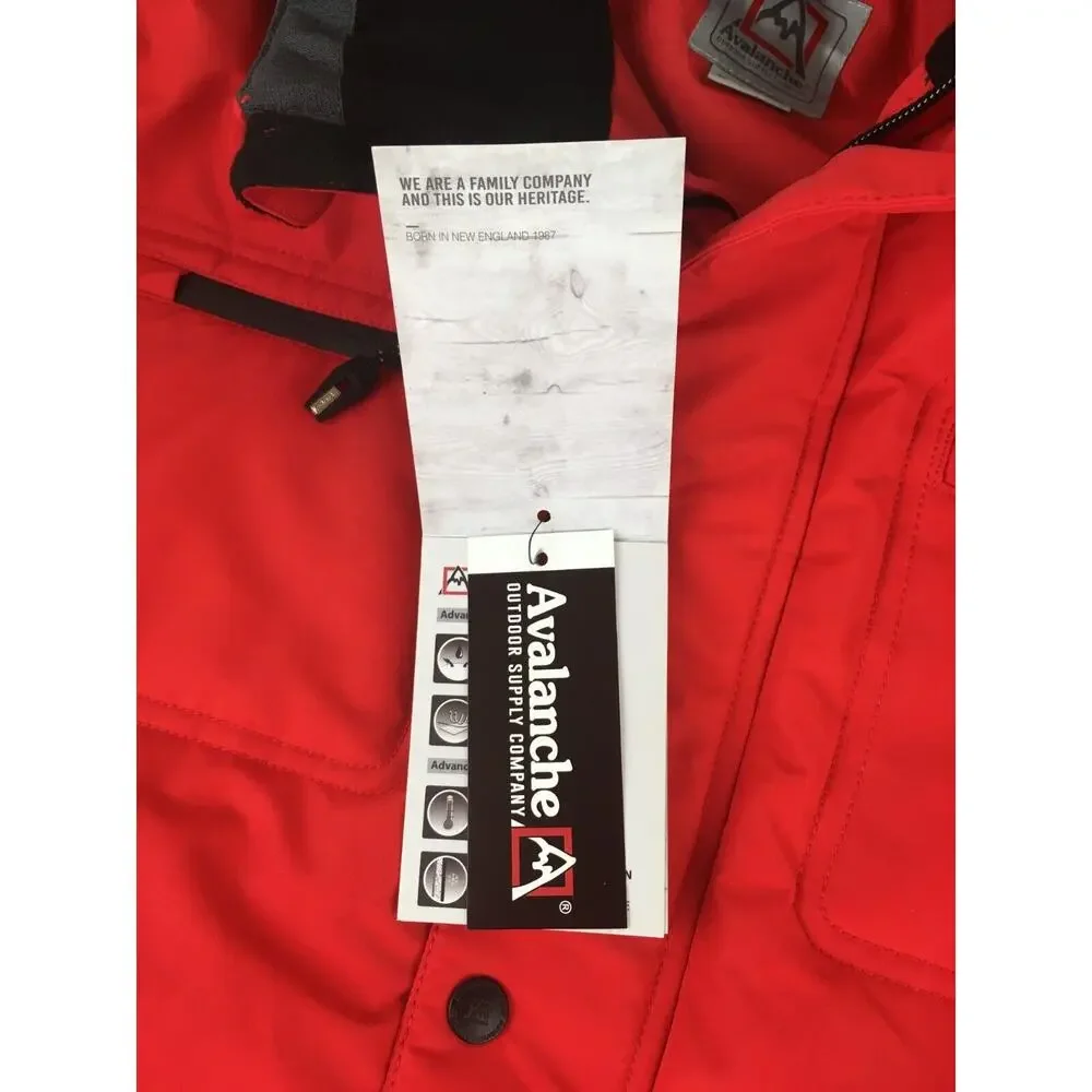 Avalanche outdoor company Men's coat Ski Jacket NEW Red Gray Detachable Hood